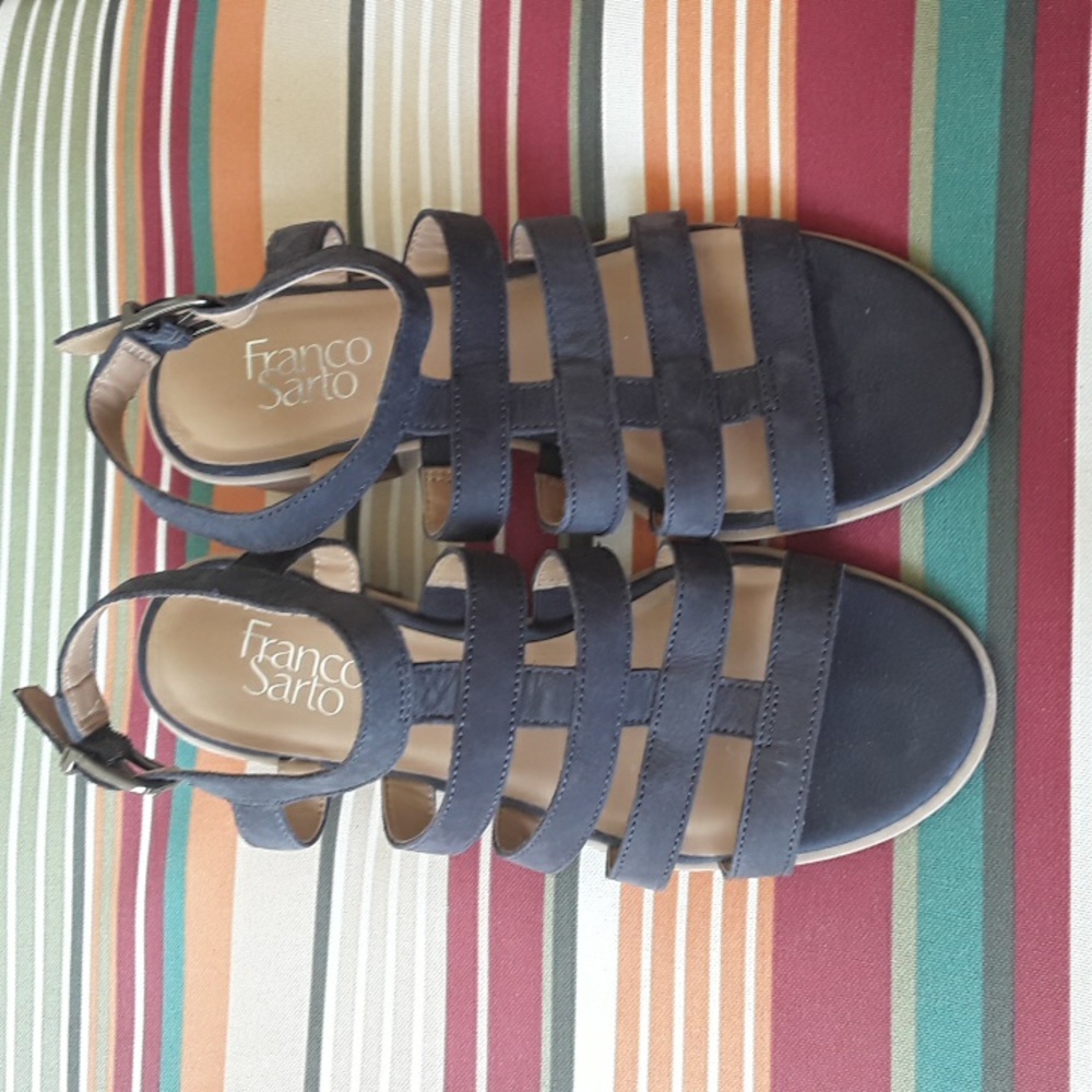 Franco Sarto blue suede sandals